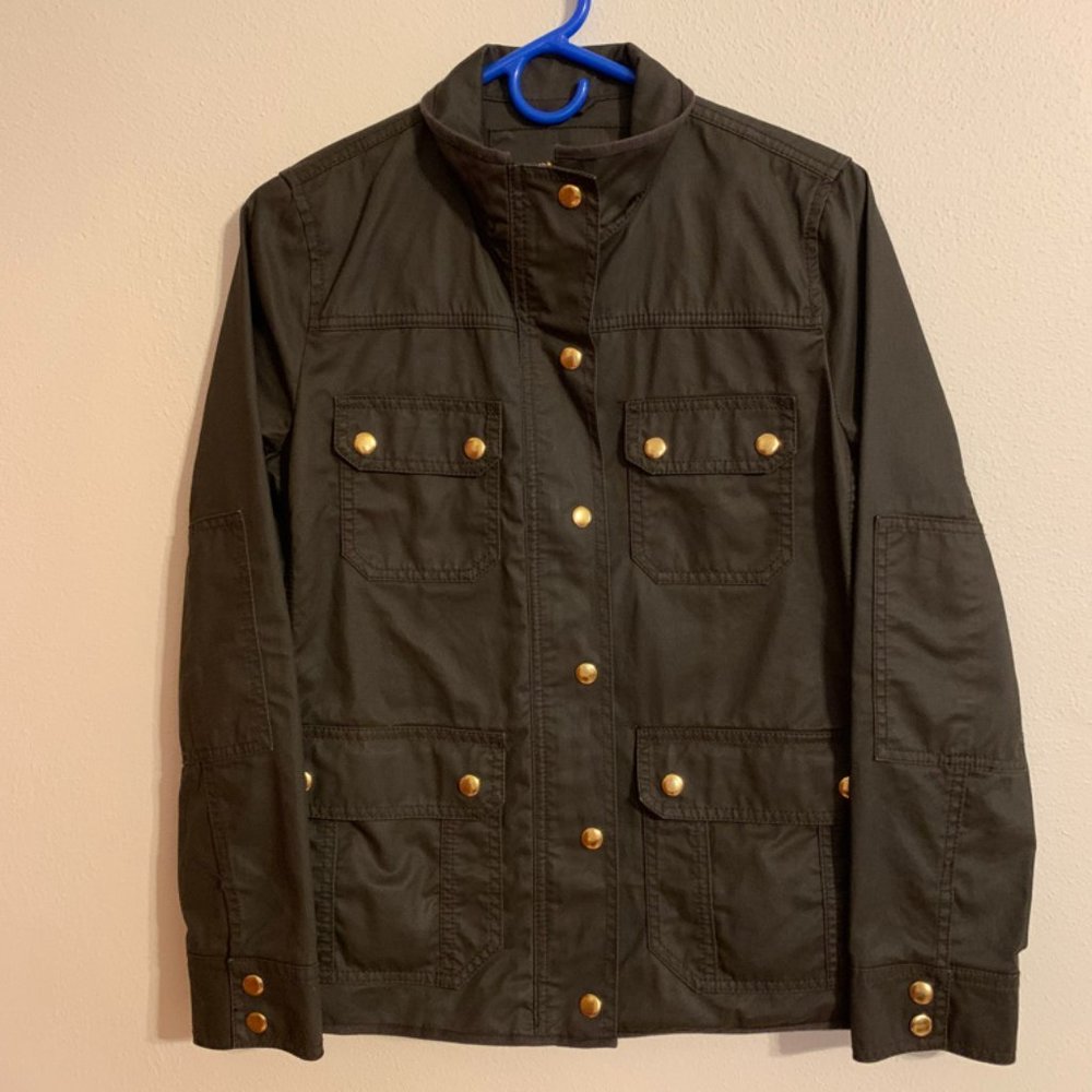 J. Crew field jacket, pm, olive green